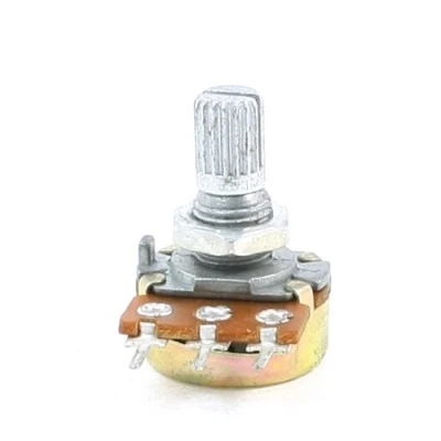 Image of sourcing map 5K ohm 3 Pins 6mm Split Knurled Shaft Rotary Linear Taper Potentiometers