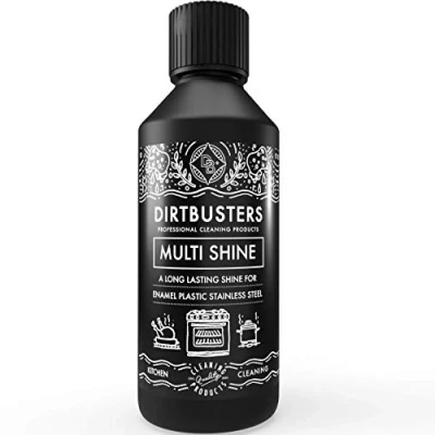 Image of Dirtbusters Multi Shine Long Lasting Polish for Pan Supports Stainless Steel Plastic Enamel and Oven Fronts 250ml