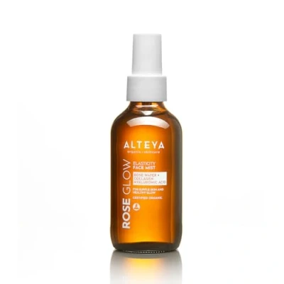 Image of Alteya Organic Rose Glow Elasticity Collagen Face Mist 120 ml NaTrue Certified Toner with Hyaluronic Acid + Marine for Supple Skin and Healthy All Types
