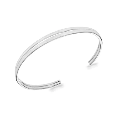 Image of Tuscany Silver Unisex Sterling Double Torque Bangle