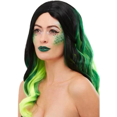 Image of Smiffys Make Up FX, Reptile Aqua Kit, Green Facepaints, Stencil, Gems, Glitter &amp; Applicators, Cosmetics and Disguises Fancy Dress, Animal Dress Disguises.