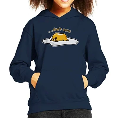Image of Cloud City 7 Gudetama Dont Care Kid&#039;s Hooded Sweatshirt Navy Blue