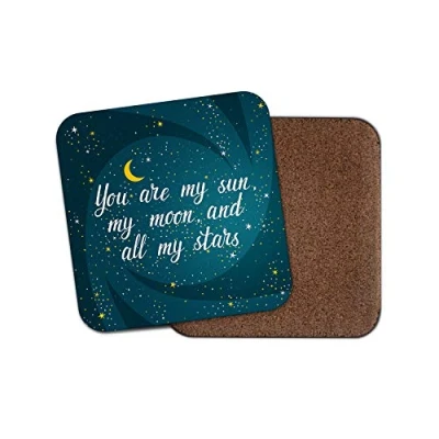 Image of 1 x Cute Moon &amp; Stars Coaster Boyfriend Girlfriend Wife Husband Space #15433