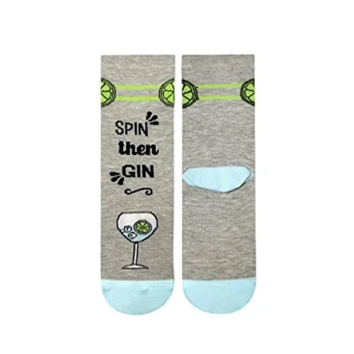 Image of Ladies Spin Then Gin Socks Gift 1 Pair Cotton Rich Premium Novelty Gifts
