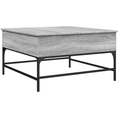 Image of vidaXL Coffee Table Grey Sonoma 80x80x45 cm Engineered Wood and Metal