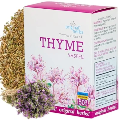 Image of THYME HERB Tea, (Thymus Vulgaris L.) Original Herbs Herbal Tea Wild Crafted 50g 100% pure and natural loose leaf tea.