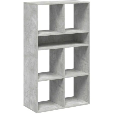 Image of vidaXL book cabinet concrete grey engineerd wood 66x31x112cm freestanding bookcase with versatile shelf display for home office