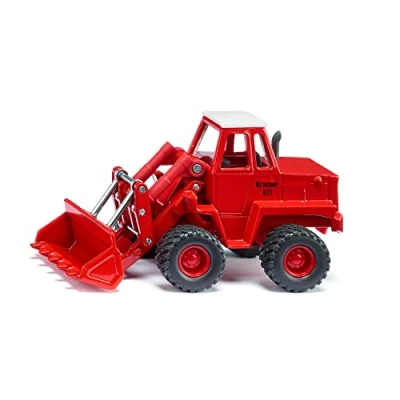 Image of siku 3563, Kramer 411 Wheel Loader, Children&#039;s Toy, 1:50, Metal/Plastic, Red, Moveable bucket and loading arm, Chunky rubber tyres