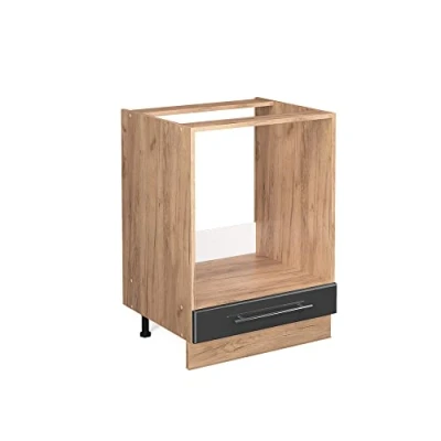 Image of Vicco Oven housing cabinet Fame Line, Anthracite high gloss/Gold power oak, 60 cm without worktop