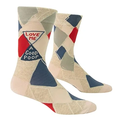 Image of Blue Q women&#039;s Novelty Crew Socks (fit shoe Size 5 10), Love Me a Good Poop, One