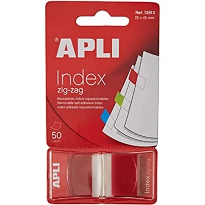 Image of APLI Adhesive Index Film Fluorescent Colours Zig zag, Red 45 x 25 mm