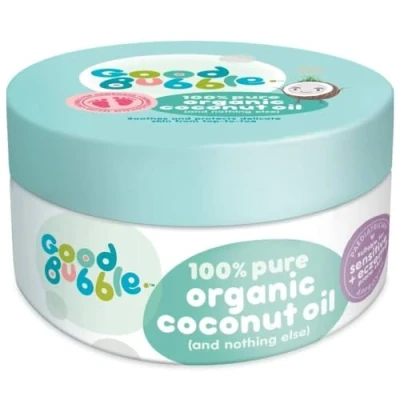 Image of Good Bubble Organic Coconut Oil for Baby Massage 100% Pure Sensitive &amp; Eczema Prone Skin 185g Cruelty Free Kids Skincare