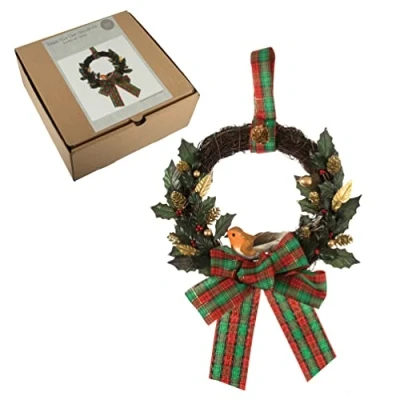 Image of Trimits Make Your Own Wreath Kit, Tartan, 20cm BW20/TTN