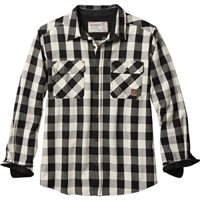 Image of Legendary Whitetails Men&#039;s Tough as Buck Heavyweight Flannel Shirt Button, Cream Buffalo Check, Large