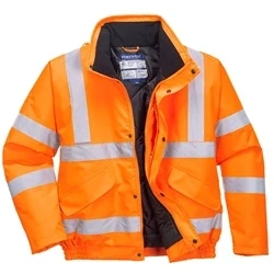 Image of Portwest RT32 Waterproof Reflective Hi Vis Winter Bomber Jacket Orange, 4X Large