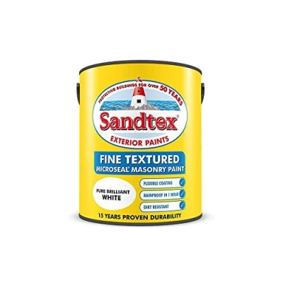 Image of Sandtex Fine Textured Masonry Paint Matt Brilliant White 10L