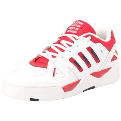 Image of adidas Men&#039;s MIDCITY Low Shoes Basketball, Cloud White/COLRED/Carbon Black, 4 UK