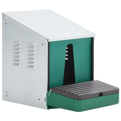 Image of vidaXL Nestomatic Roll away Nest Box Zinc Plated Metal/ABS, UV Resistant, Auto Egg Collection Tray, PE Comfort Nestpad for Poultry