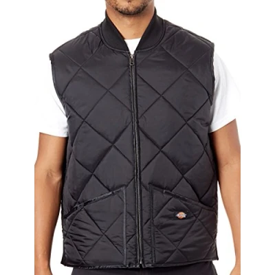 Image of Dickies Men&#039;s Diamond Quilted Nylon Vest, Black, Large
