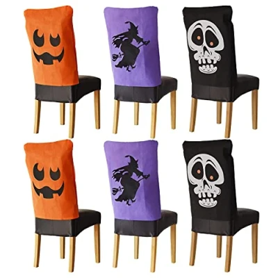 Image of Quickdraw 6 x Halloween Chair Covers Spooky Fabric Cover Scary Party Decoration For Parties