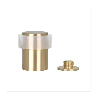 Image of Door Stop 34 x 35 mm Threaded Base Matte Brass Includes Screw + Mounting Plug EVI Herrajes I 18024X35
