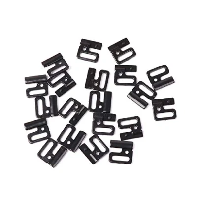 Image of PHILSP Bralette Clip Hooks &amp; Clasp, Plastic, Black, 10pcs Sewing On Swimsuit Bra BIKINI
