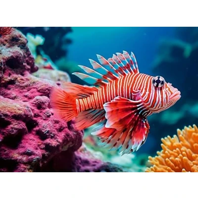 Image of Ravensburger Red Lionfish Animal Jigsaw Puzzle for Adults Age 10 Years Up 500 Pieces