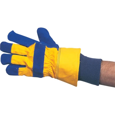 Image of Tuffsafe Split Leather Arctic Thinsulate Blue/Yellow Cold Resistant Rigger Gloves Size 9