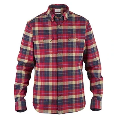 Image of Fjallraven Singi Heavy Flannel Shirt M Long Sleeved T Red, Large