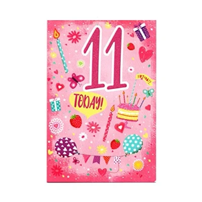 Image of Birthday Card for Eleven (11) Year Old Girl Greetings