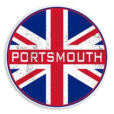 Image of 2 x 10cm Portsmouth England Vinyl Stickers UK Flag Sticker Luggage #20620 (10cm Wide)