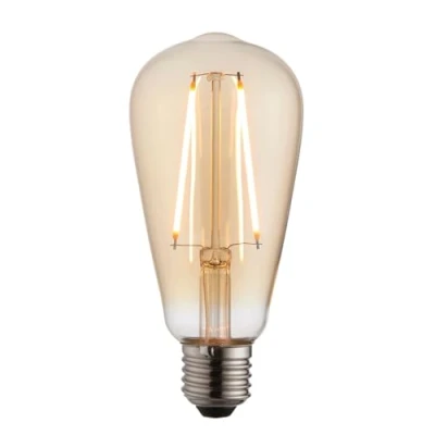 Image of E27 LED Filament Pear 2W Warm White Accessory Tinted Amber Glass Bulb 77107