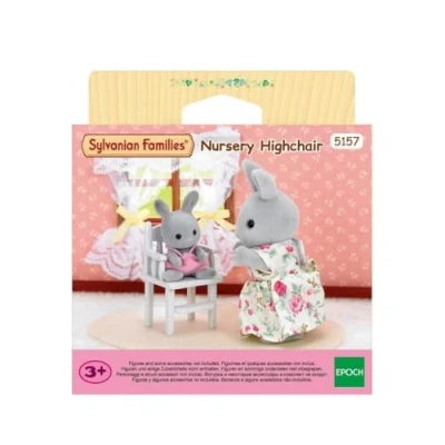Image of Sylvanian Families 5157 Nursery Highchair High Chair Children Room, Brown, Cartoons