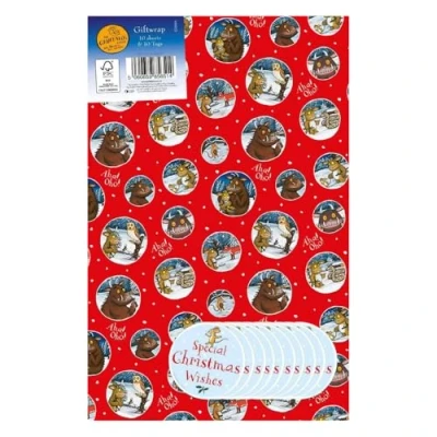 Image of The Gruffalo Christmas Wrapping Paper, 10 Sheets Tags