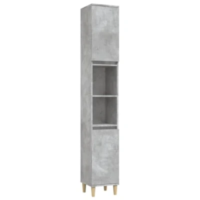 Image of vidaXL Bathroom Cabinet Concrete Grey 30x30x190 cm Engineered Wood