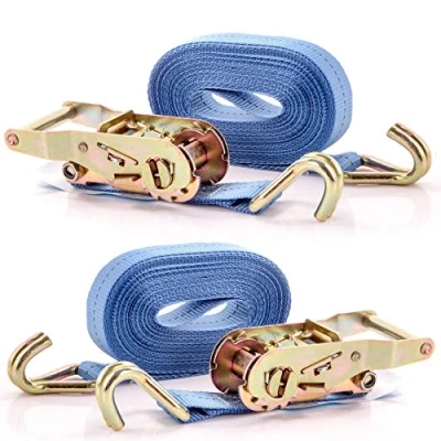 Image of 2X 8m Long Ratchet Tie Down Straps SecureVehicle/Car Lashing Travel Max Capacity 400kg