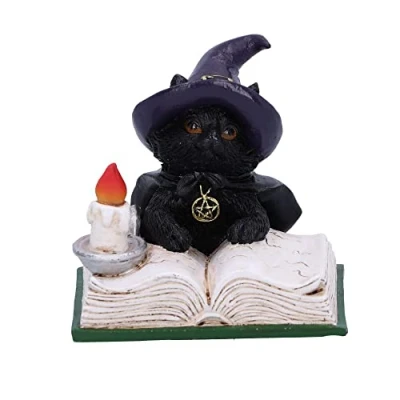 Image of Nemesis Now Familiar&#039;s Spell Cat Figurine, Black, 8.5cm