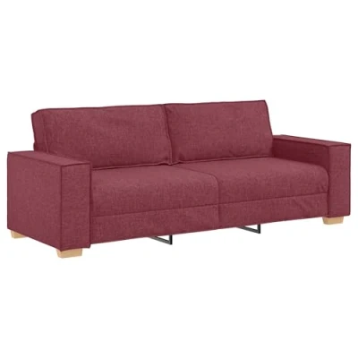Image of vidaXL 3 Seater Sofa in Wine Red, 180 cm Fabric