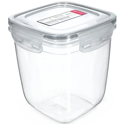 Image of KADAX Food Container, Airtight Storage, Plastic Container with Lid, Transparent Box for Lunch, Kitchen, Pantry, Suitable Microwave (Square, 1.1 L)