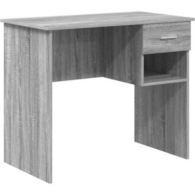 Image of vidaXL Desk with Storage Grey Sonoma 90x49.5x75 cm Engineered wood