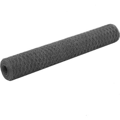 Image of vidaXL Chicken Wire Fence Steel with PVC Coating 25x1 m Grey