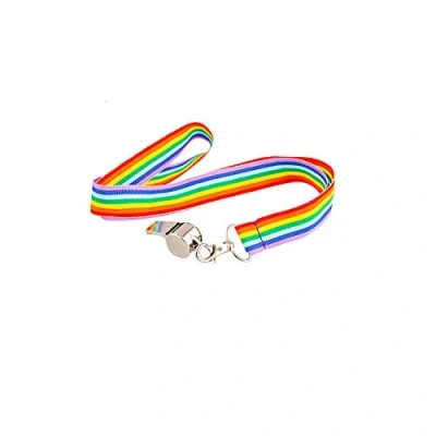 Image of Wicked Costumes Whistle on Lanyard Fancy Dress Accessory Rainbow