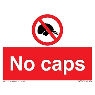Image of No caps Sign 100x75mm A7L