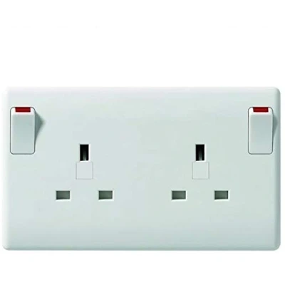 Image of K M Electronics® Single to Double Switched 13A 13 AMP Socket Converter 1 2 Gang