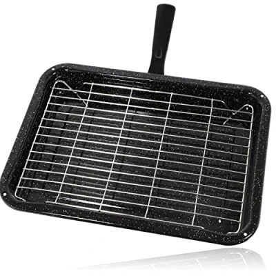 Image of SPARES2GO Small Grill Pan, Rack &amp; Detachable Handle Compatible with Neff Oven Cookers