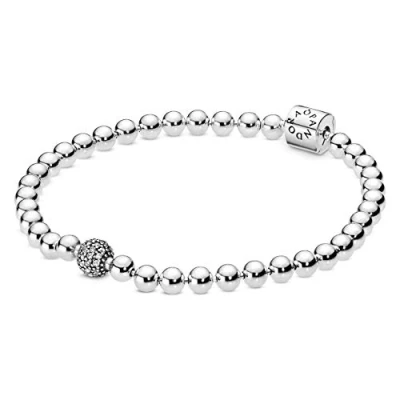 Image of Pandora Beads &amp; Pavé Bracelet 21cm