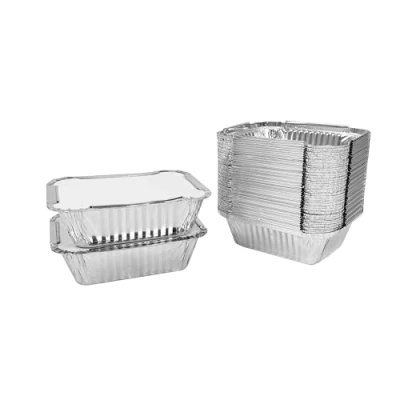Image of AMOS Aluminium Foil Food Trays Container With Paper Lid Pack of 50 450ml Reusable Takeaway Containers