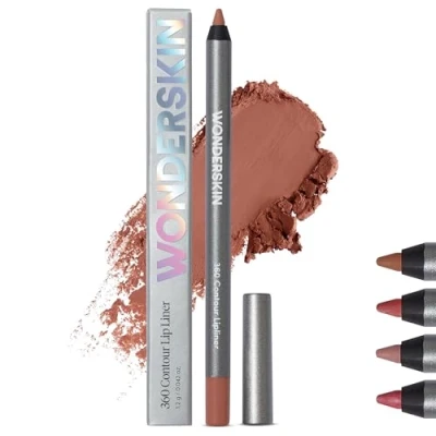 Image of Wonderskin Lip Liner Pencil 360 Contour Lipliner, Long Lasting, Sharpenable Pencil, Waterproof and Transfer Proof Brown (Saddle)