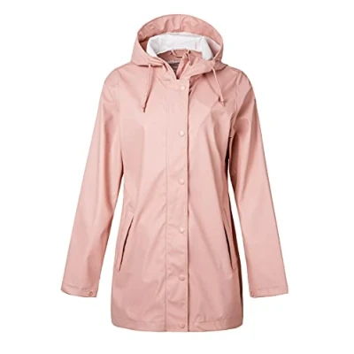 Image of Weather Report Petra W Rain Jacket Women&#039;s Raincoat with Environmentally Friendly Coating 358 Pink Sand, 14 UK