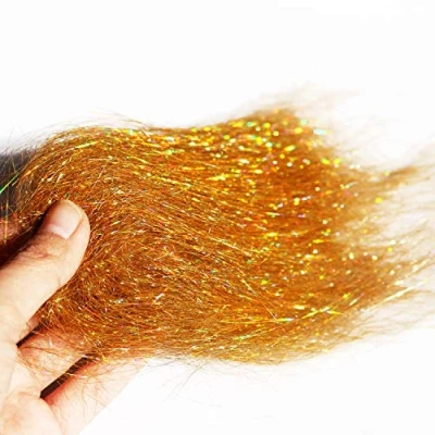 Image of Tigofly 4g Holographic Golden Ice Dubbing Dub 10cm Long Fly Tying Materials Synthetic Sparkle Fibers For Nymph Salmon Trout